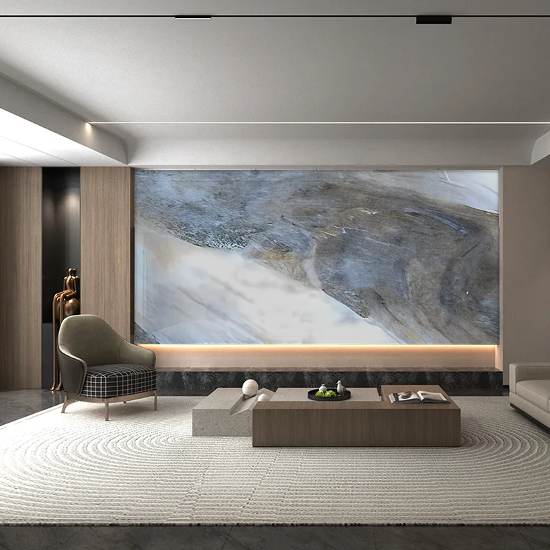 Marmorna stenska plošča za ozadje Amazon zelene in modre serije